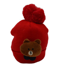 SYGA Unisex Baby Cap for Infant Taddy Winter Cap 12-24 Month - Red