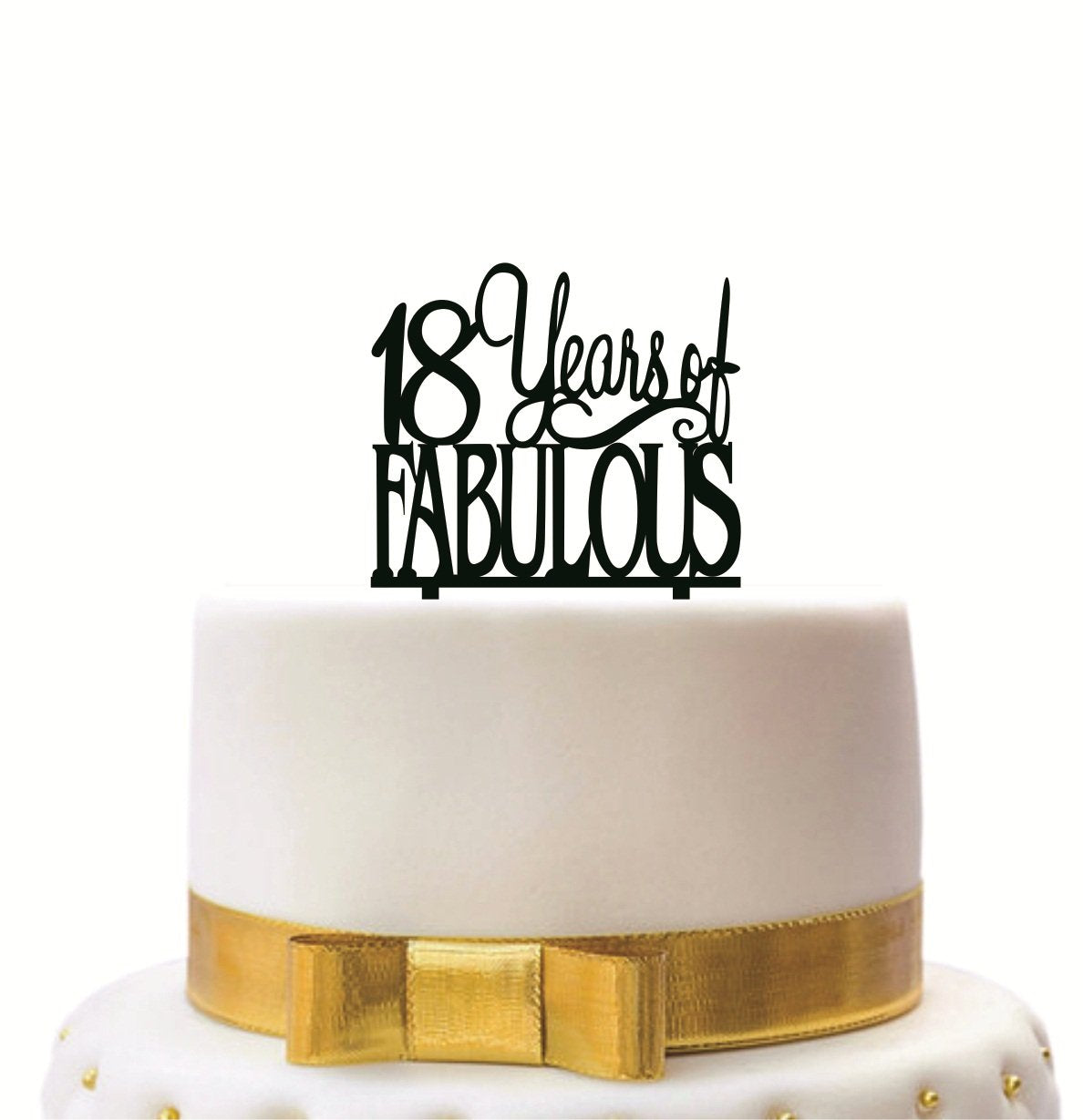 SYGA Black 18 Years of Fabulois Cake Topper