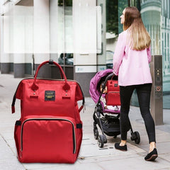 MOMISY NewBorn Babies Multipurpose Diaper Bags Mothers Maternity Bags for Travel (Red)