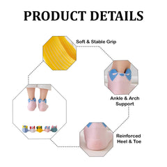 MOMISY 5 Pairs Baby Girl Boys Tube Socks Toddlers Infant Solid Color Boat Spring and Autumn Socks Stretch Baby Sock - Multicolor (IN, Age, 1 Year, 3 Years, Bow)