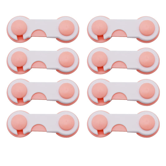 SYGA 8 Pcs Baby Safety Locks | Child Proof Cabinets, Drawers, Appliances, Toilet Seat, Fridge and Oven | Tools Not Required | Uses Dual Adhesive Tape and Latch System (Pink)
