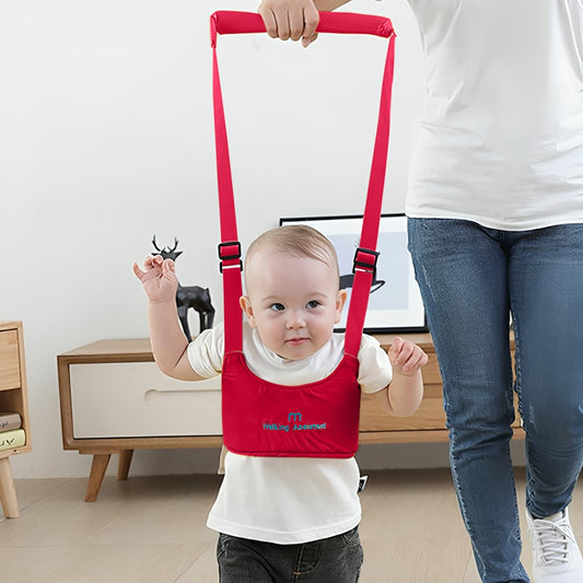SYGA Handheld Baby Walker with Harness, Adjustable Walking Assistant Helper for Infant Child (Age 6 Months to 24 Months),Stand Up and Learn Walking, Red