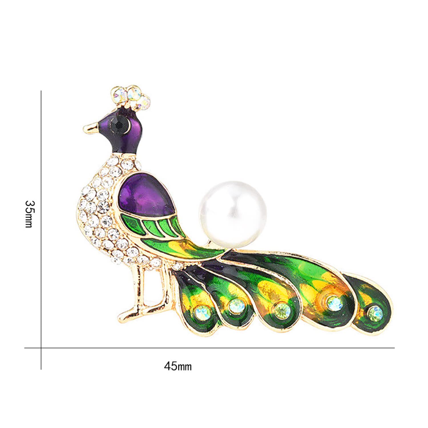 SYGA Brooch Peacock Pin Fashion Crystal Rhinestone Jewellery Pin Vintage Accessories Decoration Clothing Bouquet Brooches for Bridal Women Girl (Peacock)