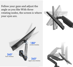 SYGA Monitor Stand Arm Desk Mount Fully Height Adjustable Bracket with C-Clamp & Gronment 180 Tilt Rotation Supports 16 to 31 Inch Monitors and TV (SingleArm Black)