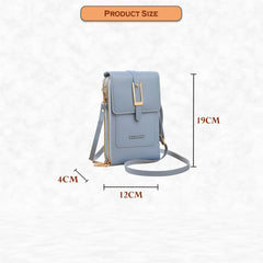 MOMISY Mobile Bag Cellphone Sling Card Holder Wallet Handbag, Transparent Screen, Crossbody Multi-function Shoulder Bag for Girls-Belt (Blue)