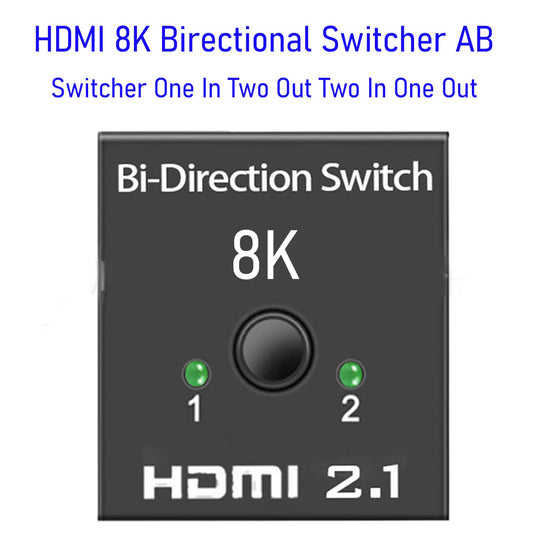 SYGA HDMI Switch 4K HDMI Splitter, 1080P HDMI Splitter 1 In 2 Out /2 Input 1 Output, Plug & Play, Manual HDMI Switcher for Xbox, PS4, PS3, Blu-Ray player, DVD, HDTV