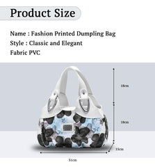 SYGA Women's Printed PU Leather Hobo Bag, Multiple Colors and Patterns, Crossbody Shoulder(WHITE FANTASY BLUE FLOWER)