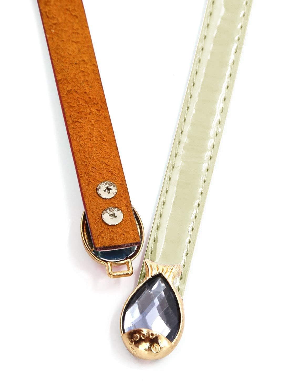 SYGA Women Leather Belt Thin Skinny Metal Elastic Buckle WaistBelt 22-36 Waist Belt