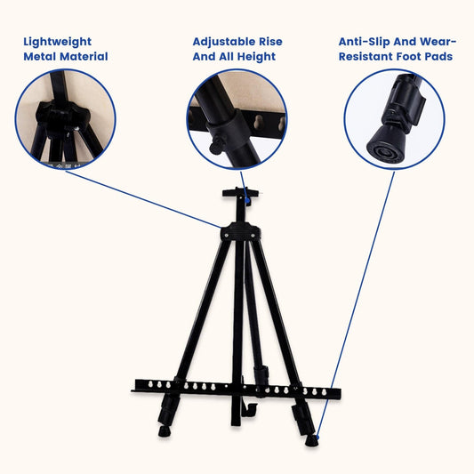 Syga Adjustable Aluminium Artist Display Easel Stand with Black Carry Case (Easel_Stand)