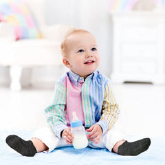 MOMISY Baby Girl Boys Non Slip Toddlers Infant Regular Warm Cotton Stretch Crew Anti-Slip Anti Skid Socks -6 Pairs (Dotted, 0 to 1 years), Multicolor