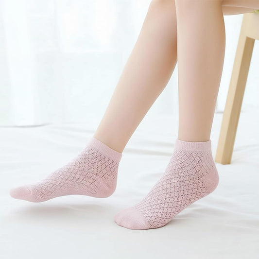 MOMISY 5 Pairs Baby Girl Boys Tube Socks Toddlers Infant Solid Color Boat Spring and Autumn Socks Stretch Baby Sock - Multicolor (IN, Age, 1 Year, 3 Years, NetDiamond)