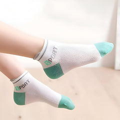 MOMISY 5 Pairs Girl Boys Tube Socks Toddlers Infant Solid Color Boat Spring and Autumn Socks Stretch Baby kids Sock (IN, Age, 5 Years, 7 Years, Sports)