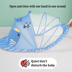 SYGA Foldable Baby Mosquito Net Protect Your Little One from Insects and Bugs Baby Bottomless Net for Baby Safe & Easy Use(Whale-Blue)