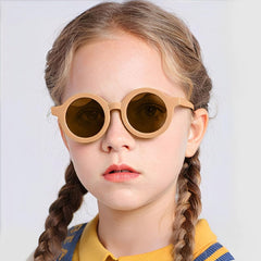 SYGA Kids Goggles, Modern Stylish Eyewears for Boy's and Girls, Round Shape, Suitable for Age 3 to 8 Years - Black Frame Grey Lens