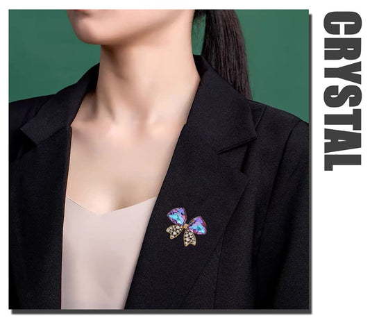 SYGA Brooch FULLTIE Pin Fashion Crystal Rhinestone Jewellery Pin Vintage Accessories Decoration Clothing Bouquet Brooches for Bridal Women Girl (PURPLE)