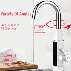 SYAG Electric Instant 3 Second Hot Water Faucet Hot and Cold Dual Use LED Display - White