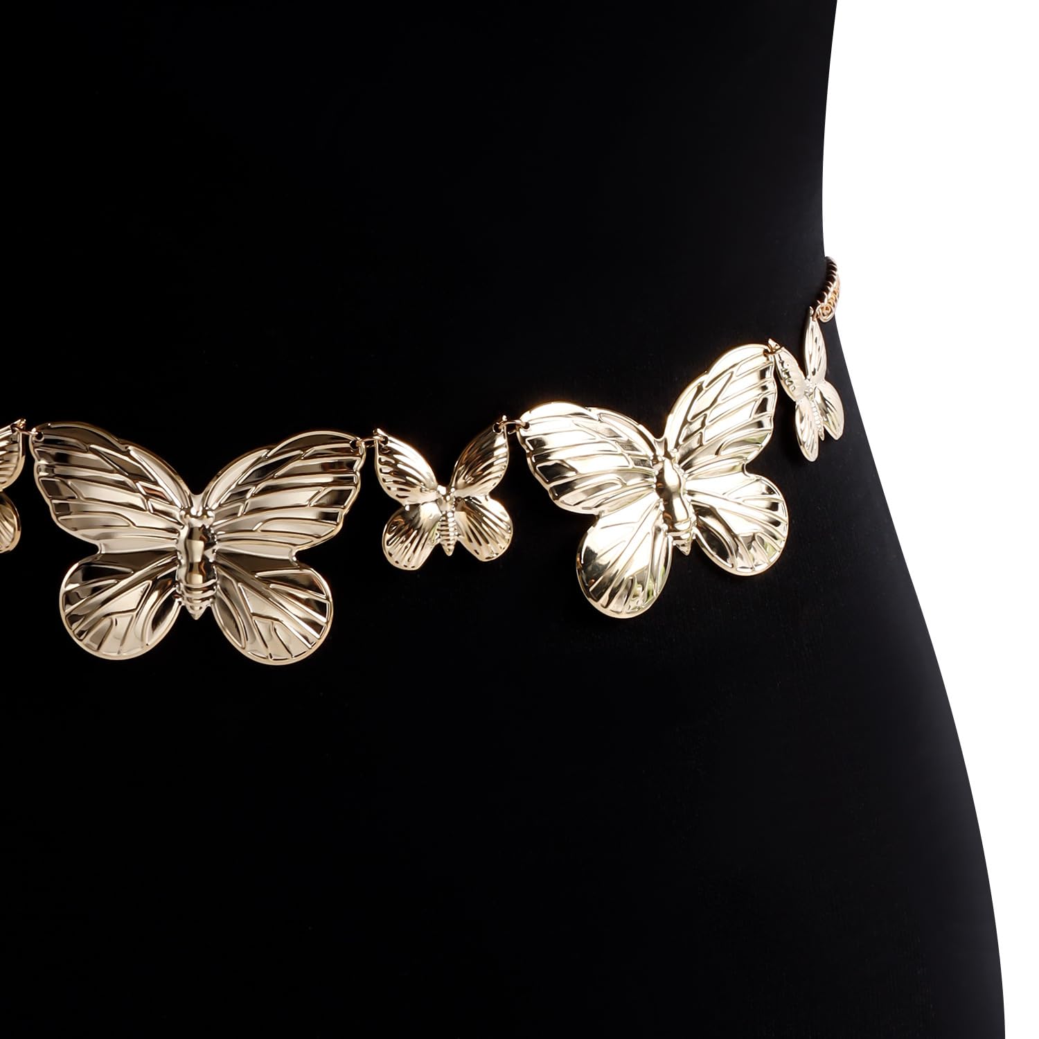 SYGA Women's Metal Waist Chain With Butterfly Pendant (Gold)
