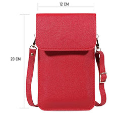MOMISY Women Cellphone Sling Bag Card Holder Wallet Purse Clutch Handbag Crossbody Shoulder Bag for Girls (Red)