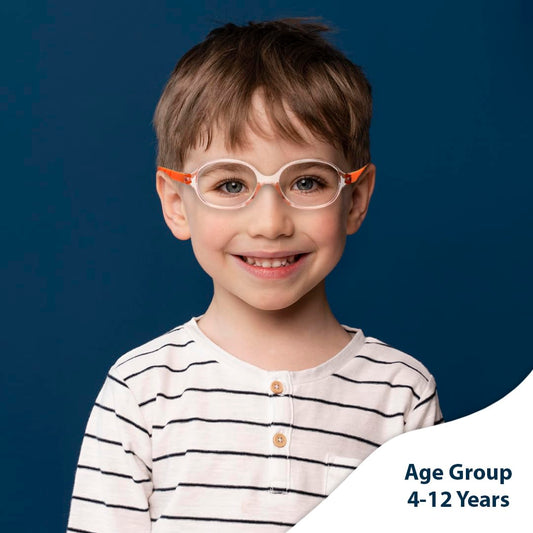 SYGA Children's Anti-Blue Light Eyeglasses Round Frame For Unisex kids 4-12 Years old(Transparent purple frame purple legs/transparent)