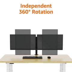 amazon basics Dual Monitor Stand - Height-Adjustable Arm Mount, Steel (Self Installation)