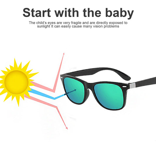SYGA Kids Goggles, Modern Stylish Eyewears for Boy's and Girls, WayFarer Style - Black