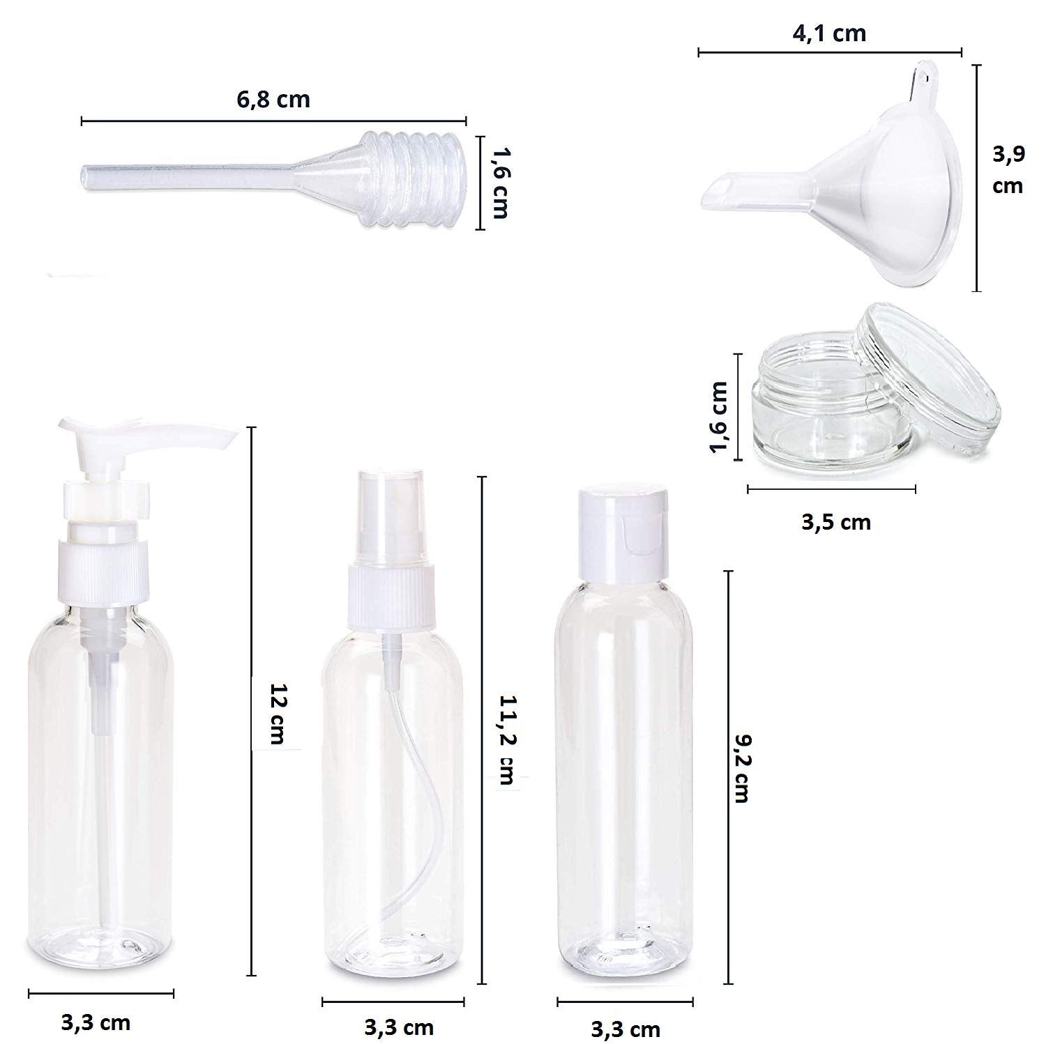 SYGA 100Ml Transparent Plastic Portable Cosmatic Spray Bottle Kit