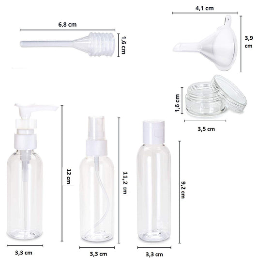 SYGA 100Ml Transparent Plastic Portable Cosmatic Spray Bottle Kit
