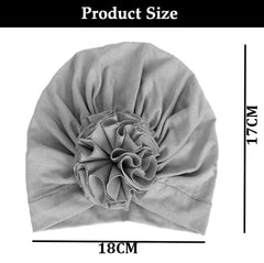 SYGA Unisex Baby Cap Nylon Cotton Flower Turban Hat Soft,Stretchable for Baby Cap 0-3 Years Black