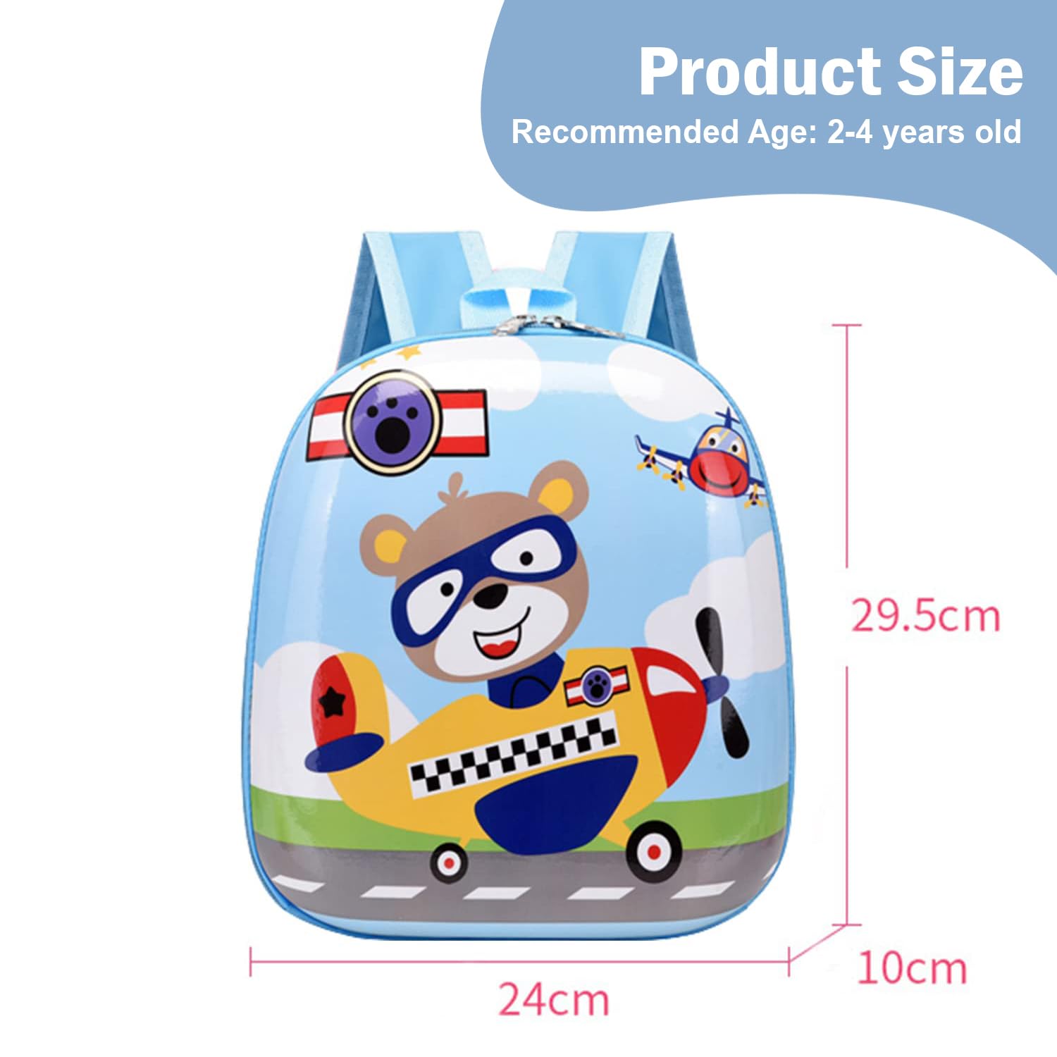 SYGA Children's School Bag Cartoon Backpack Oxford Kids Chest Multi-Purpose Baby Bag for 2-4 Years Kids (Airplane)