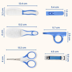 SYGA 6 Pcs Health Care Kit for Newborn Baby Kids Nail Hair Grooming Brush - Blue