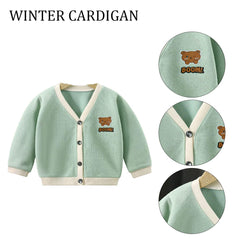 MOMISY Cotton Blend Baby Boy & Girls Sweater Jacket Front Open Cardigan (1 to 2 Years, Light Green)