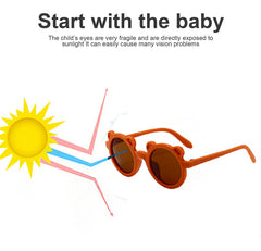 SYGA Kids Goggles, UV Protection Eyewears with Round Shape Monkey Style, Suitable for Age 3 to 8 Years - Beige