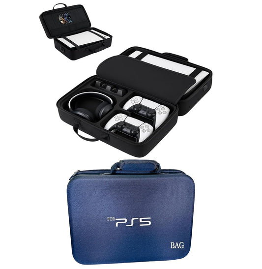 PSS PS5 Travel Bag Briefcase Hard Shell Carrying Case for PS5 Console Protective Storage Bag Shockproof Compatible with PS5 Console/ Controller, Headset, Charging Dock, Games Accessories - Black