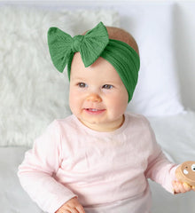 SYGA Baby Headbands Soft Nylon Bow Hairbands Strechable for Newborns, Infants, Toddlers and Kids 0-3 Years (Beige)