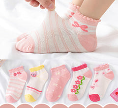 SYGA 5 Pairs Baby Girl & Baby Boy Socks, Toddlers Infant Cotton Stretch Crew Socks with Tiny Rabit Design, Suitable for 9 Months to 2 Years baby