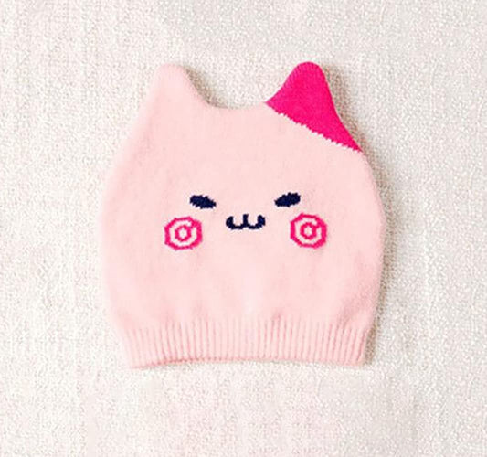 SYGA Autumn Winter Cotton Knitted Baby Cap for Newborn Baby 6-12 Month - Blue