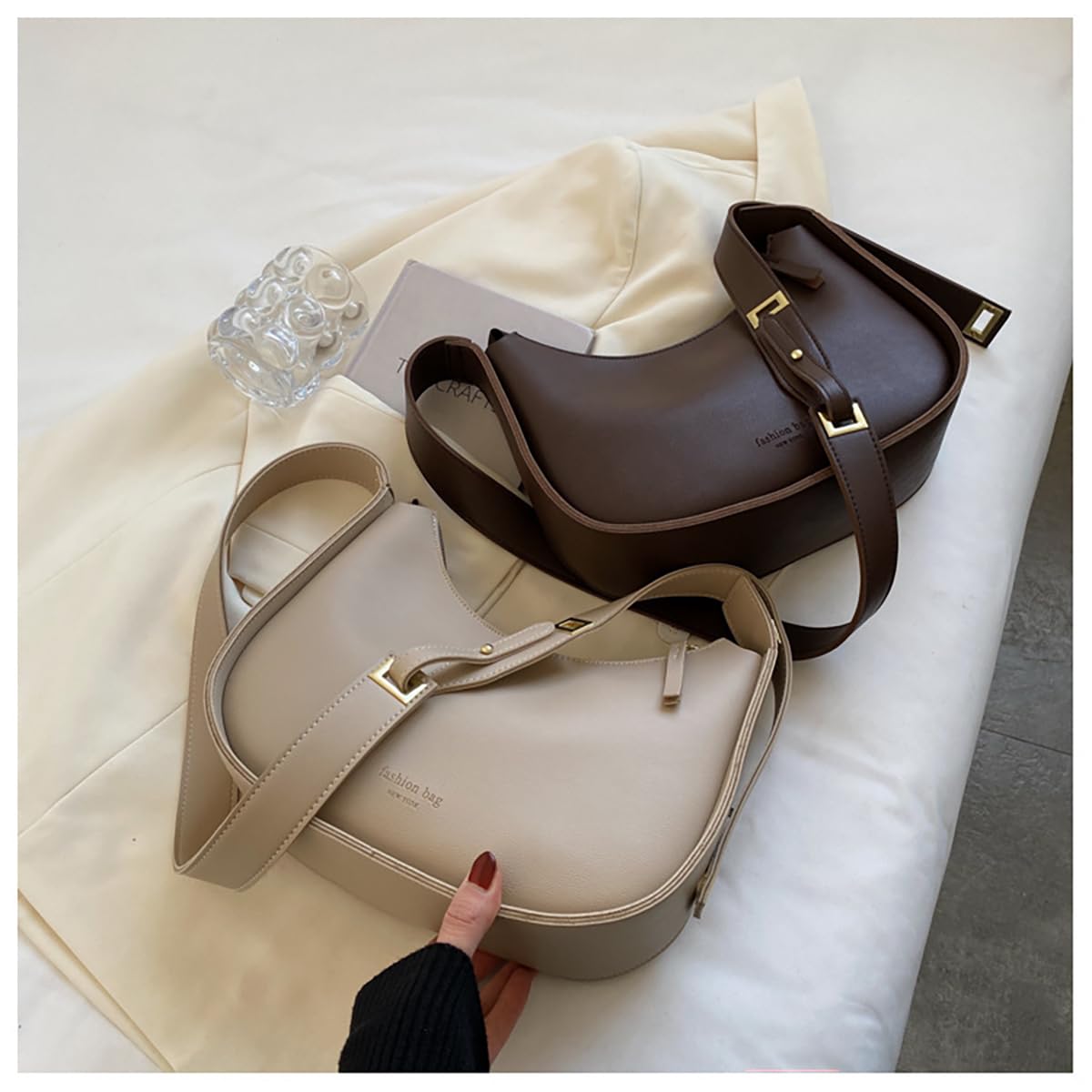 SYGA Fashion Small Bag Women's Bag Popular Shoulder Messenger Bag (DarkCream)