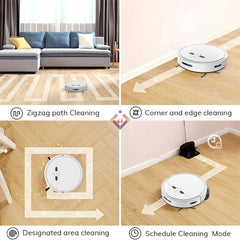 UMAVANSHI Robot Vacuum and Mop Combo, WiFi/App/Alexa, Robotic Vacuum Cleaner with Schedule, 3 in 1 Mopping Robot Vacuum with Watertank and Dustbin, Self-Charging, Slim, Ideal for Hard (Multicolour)
