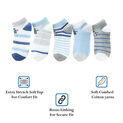 MOMISY 5 Pairs Baby Kids Girl Boys Tube Socks Toddlers Comfortable Ankel Length gifts (SmilingRobot, 3 to 5 year)