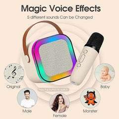 OTOOBEST Wireless Bluetooth Karaoke Microphone with HD Speaker & Flashing LED Lights | Rechargeable Portable Singing Mic for All People | Pink (Pack of 1)