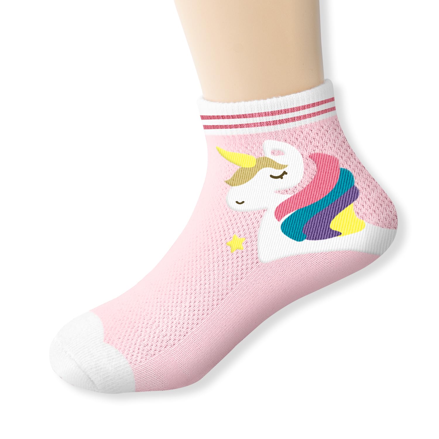 SYGA 5 Pairs Baby Girl & Baby Boy Socks, Toddlers Infant Cotton Stretch Crew Socks with Unicorn Design, Suitable for 0-2 Years baby