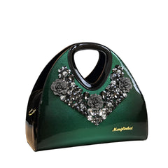 SYGA Women's Gradient Dumpling Bag – Soft Diamond-Embellished Handbag with Zipper Closure – Elegant Daily Shoulder Purse