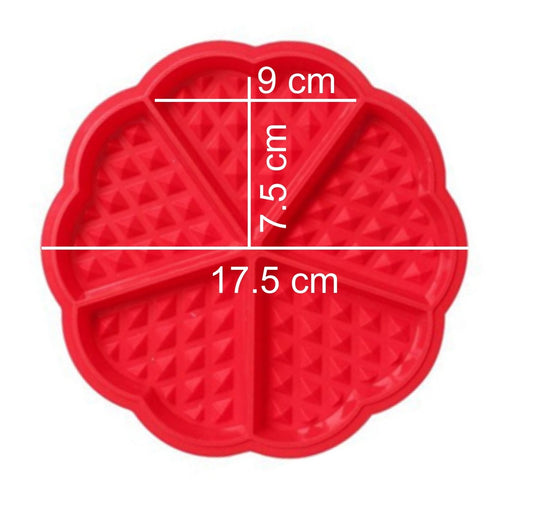 SYGA Heart-Shaped Silicone Waffle Mould for Cake, Cookie, Muffin Baking Tool, 6.5x0.6-inch (Red)