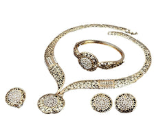 SYGA 4 Piece Jewelry Set Alloy Necklace,Earrings,Bracelet,Ring Set for Party Wedding Festive for Women & Girls Accessories