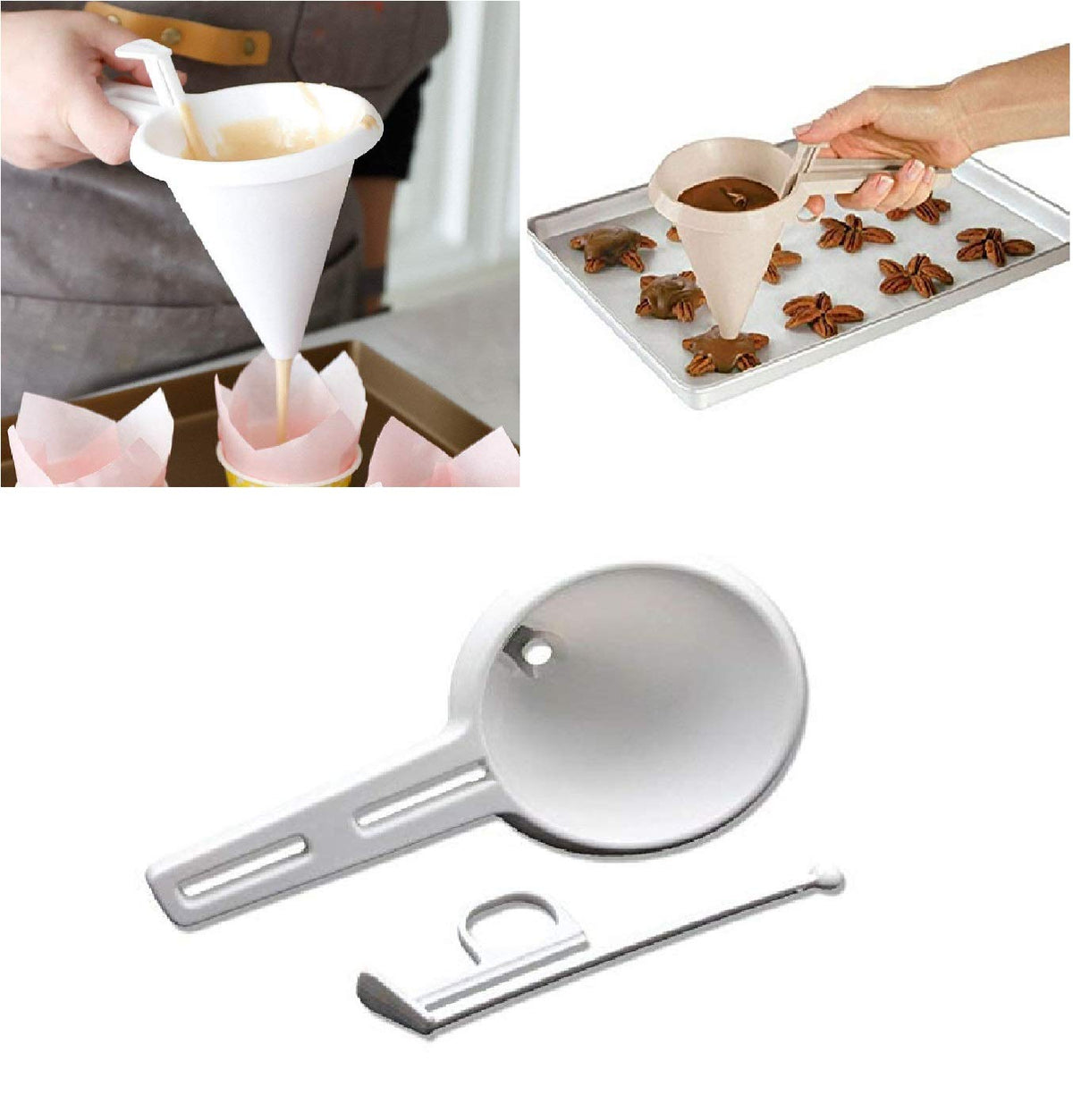 SYGA Adjustable Chocolate Funnel for Baking Cake Decorating Tools Kitchen Accessories Easy Operating Candy Funnel