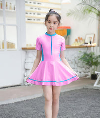 SYGA Cute Swimsuits for Little Princess Baby Girls XL-Size Perfect for Girls Age 7-8 Years Old (Pink)