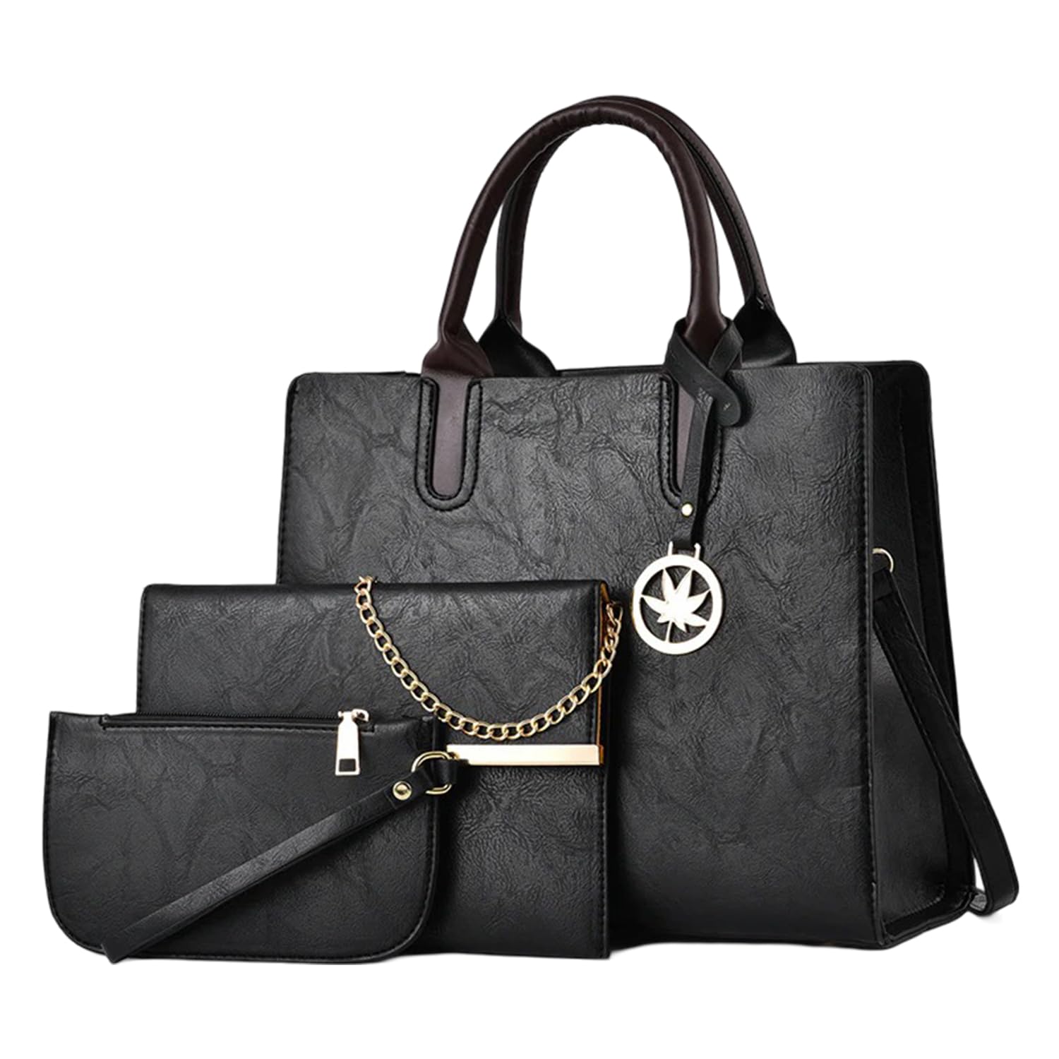 SYGA 3-Piece Women's Handbag, Sling Bag & Wallet Set | Large Capacity Handbag Set | Stylish Shoulder Tote for Daily & Party Use