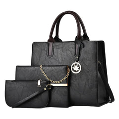 SYGA 3-Piece Women's Handbag, Sling Bag & Wallet Set | Large Capacity Handbag Set | Stylish Shoulder Tote for Daily & Party Use