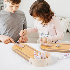 SYGA Children's Wooden Bowling Game Set, Wood Pins and Balls, Interactive Toy for Kids