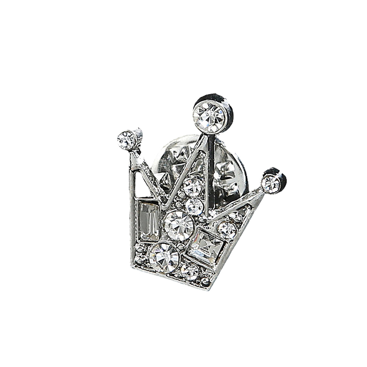 SYGA Men's Suit Chest Brooch Fashionable Gemstone Decoration Diamond Clothing Accessories(Silver Crown)
